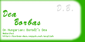 dea borbas business card